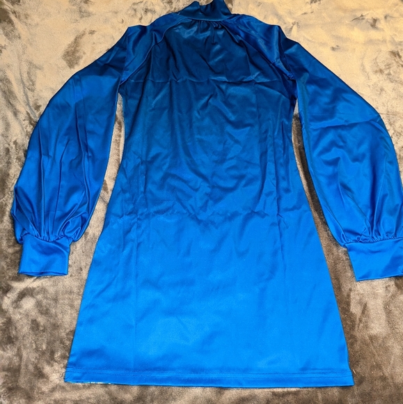 Blue Christmas Dress Santa & Rudolph - Picture 2 of 2